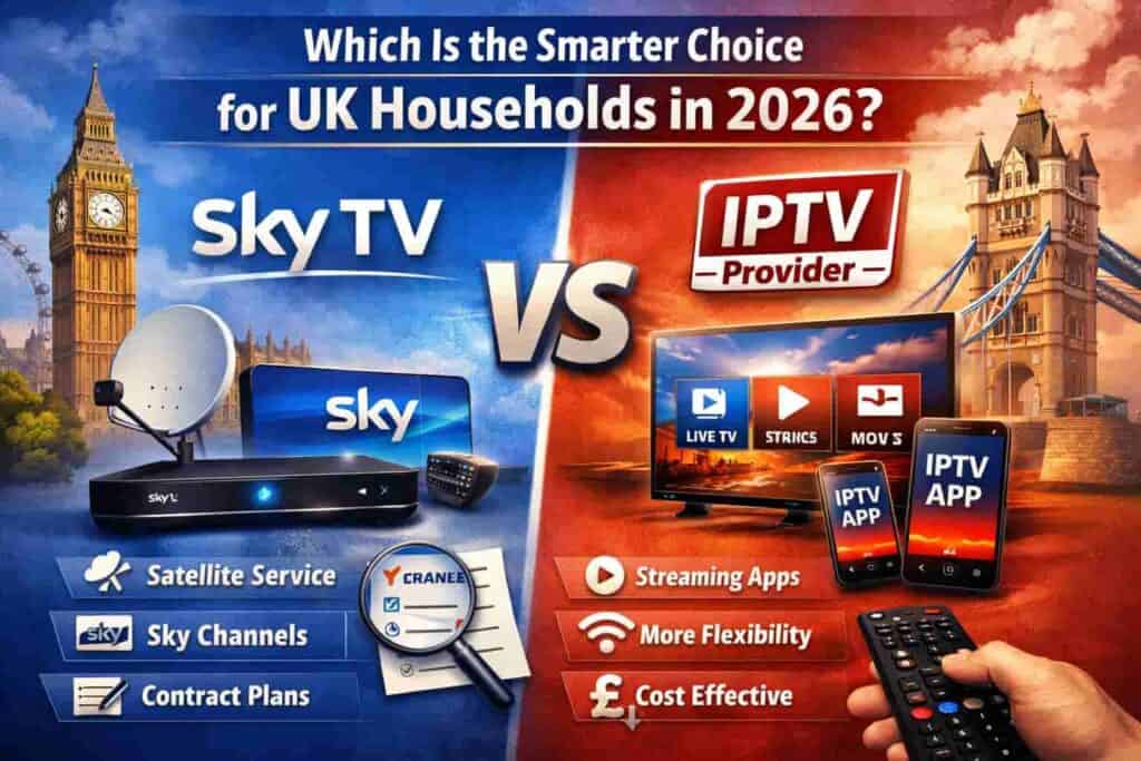 Sky TV versus IPTV provider comparison UK 2026